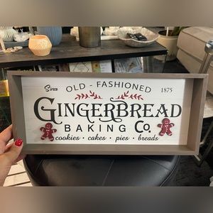 New! Christmas Gingerbread Two-sided table top sign